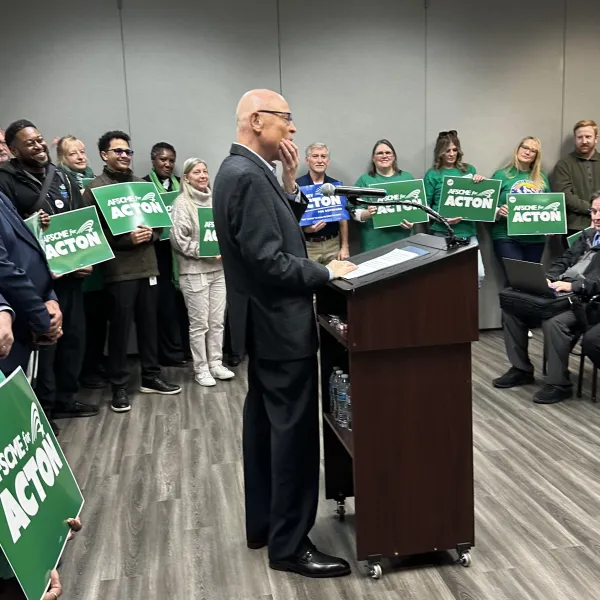 AFSCME President Lee Saunders speaking on how AFSMCE and Affiliates will endorse Dr. Amy Acton on her run for Governor of Ohio